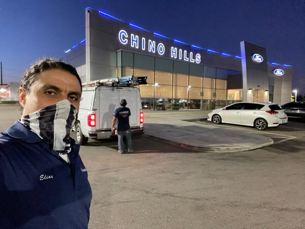 A man standing in chino hills